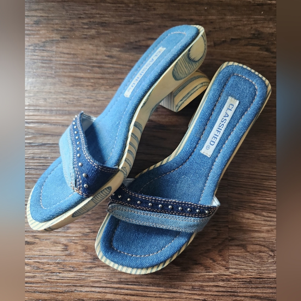 Classified Denim Studded Women's Heels